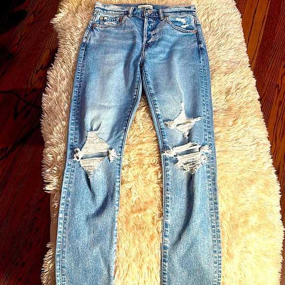 American Eagle Outfitters Distressed Denim Straight Jeans - Picture 1 of 1